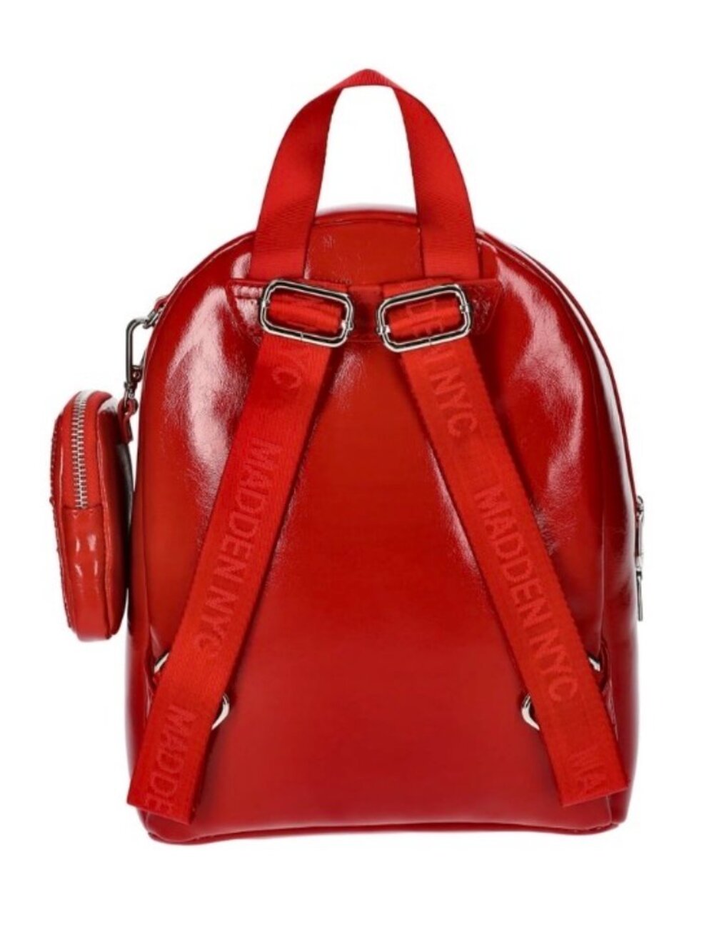 Madden NYC Red Backpack Adjustable Straps Zipper Closure Top Handle Logo - Picture 4 of 4